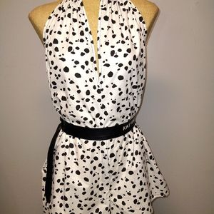 Dalmatian Spots Print Shorts Romper